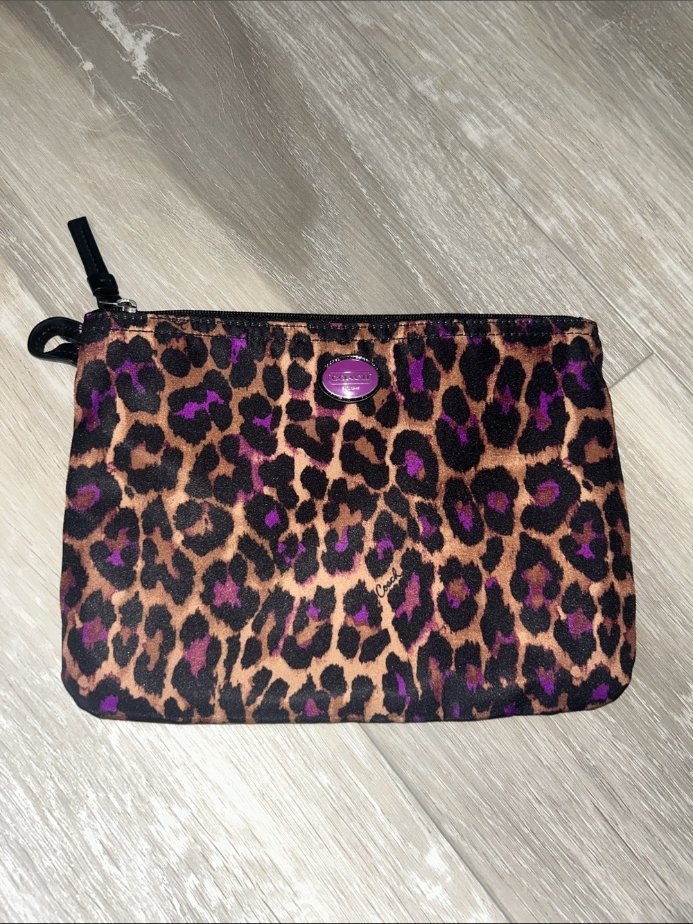 LIKE NEW Coach Nylon Weekender Ocelot Print Tote with Snap-in Pouch - Picture 5 of 16
